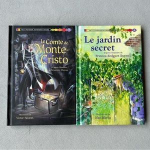 FRENCH ~ Set of 2 ~ Hardcover French Readers - Petit Poisson series ~ Level 4